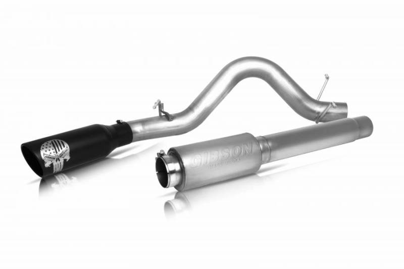 Gibson 15-20 Ford F-150 Lariat 5.0L 4in Patriot Skull Series Cat-Back Single Exhaust - Stainless - Crew Original
