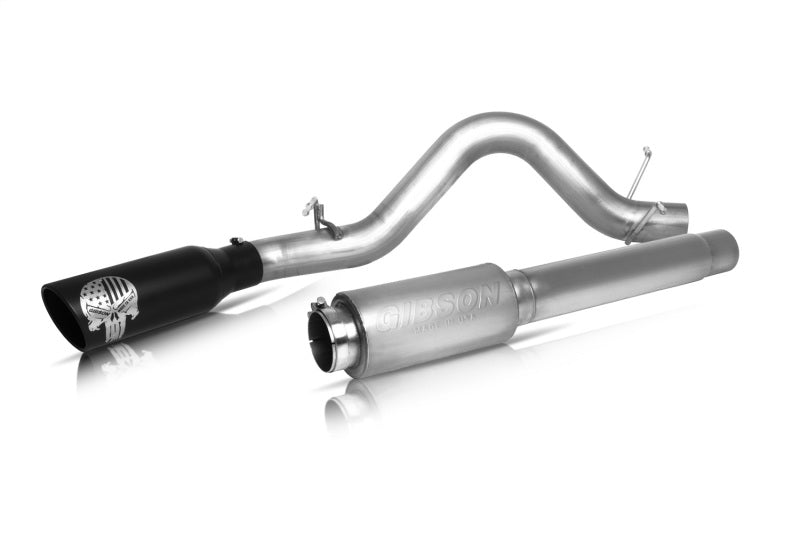 Gibson 15-20 Ford F-150 Lariat 5.0L 4in Patriot Skull Series Cat-Back Single Exhaust - Stainless - Crew Original