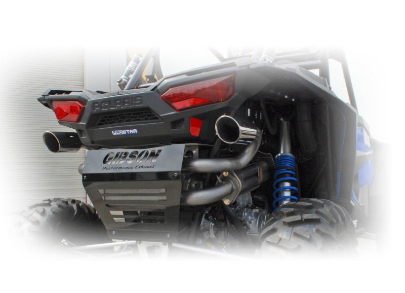Gibson 16-18 Polaris RZR XP Turbo EPS Base 2.25in Dual Exhaust - Stainless - Crew Original