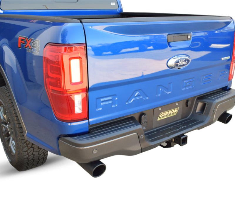 Gibson 19-22 Ford Ranger Lariat 2.3L 2.5in Cat-Back Dual Sport Exhaust - Black Elite - Crew Original