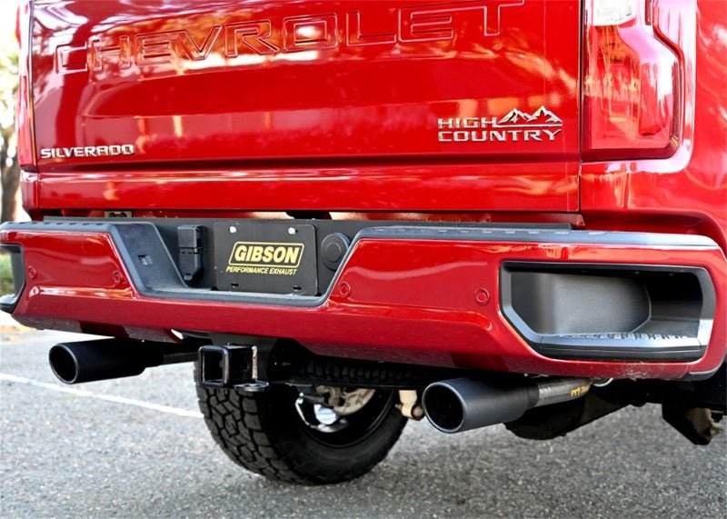 Gibson 2021+ Ford Bronco 4-DR 2.7L 4WD 2.5in Black Elite Cat-Back Dual Split Exhaust - Stainless - Crew Original