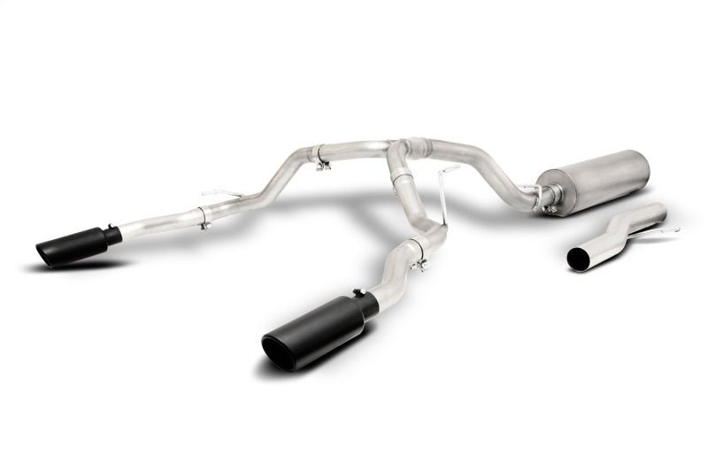 Gibson 21-22 Chevy Tahoe High Country 6.2L 4WD 2.5in Cat-Back Dual Split T409 SS Exhaust - Black - Crew Original