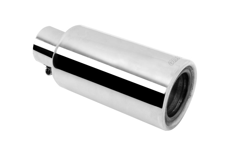 Gibson Rolled Edge Angle-Cut Muffler Quiet Tip - 4in OD/2.25in Inlet/12in Length - Stainless - Crew Original