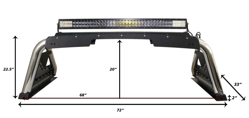 Go Rhino 14-19 Chevy 1500 LD (Classic) Sport Bar 2.0 Complete Kit w/Sport Bar+Retractable Light Mnt - Crew Original
