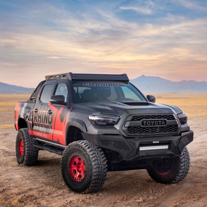 Go Rhino 16-21 Tacoma Element Front Bumper w/ Power Actuated Hide-away Light Bar Mount Tex Black - Crew Original