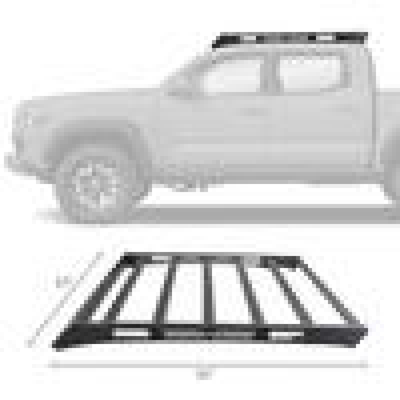 Go Rhino 16-21 Toyota Tacoma Ceros Low Profile Roof Rack Textured Black - Crew Original