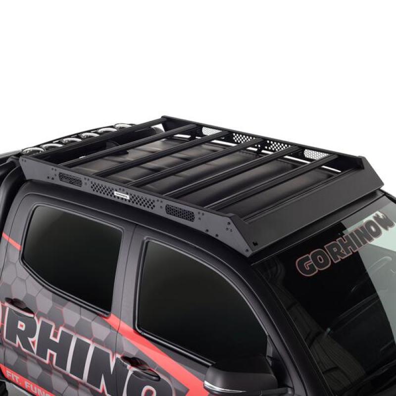 Go Rhino 16-21 Toyota Tacoma Ceros Low Profile Roof Rack Textured Black - Crew Original