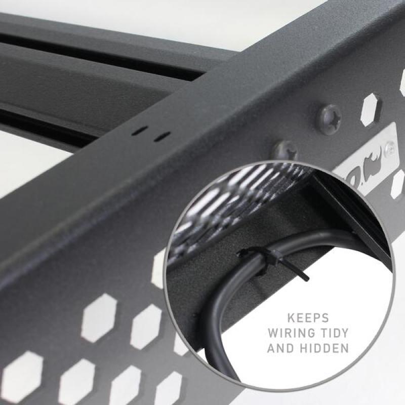 Go Rhino 16-21 Toyota Tacoma Ceros Low Profile Roof Rack Textured Black - Crew Original