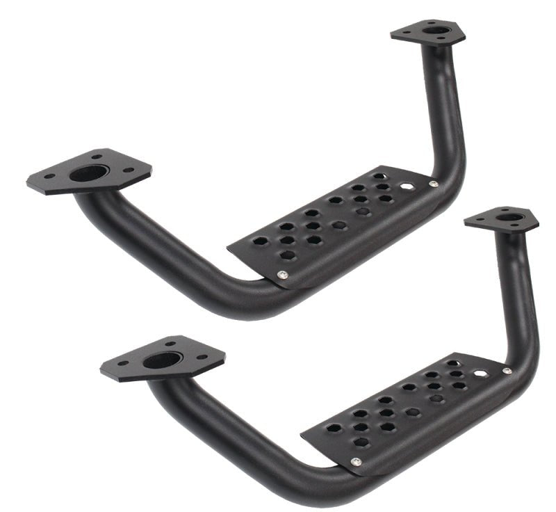 Go Rhino Dominator Extreme D6 SideSteps - Tex Blk - 4in Drop Down Steps (Pair) - Crew Original