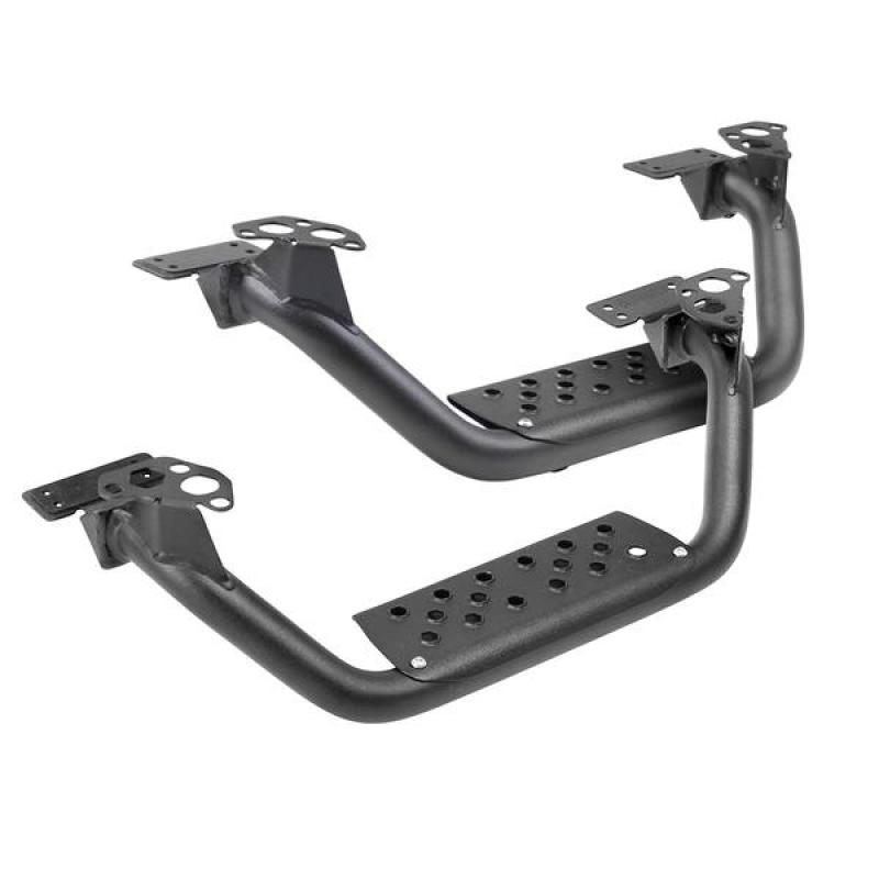 Go Rhino Dominator Extreme D6 SideSteps - Tex Blk - 4in Drop Down Steps (Pair) - Crew Original