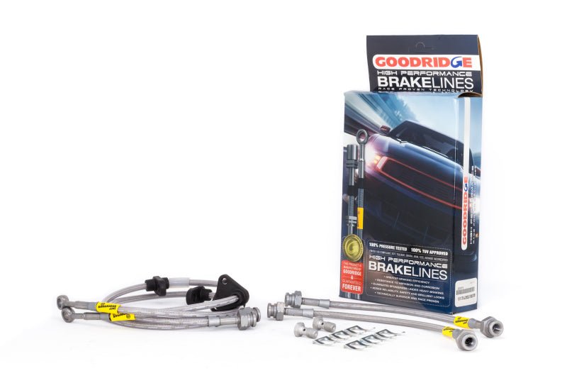 Goodridge 92-95 Honda Civic All Models w/ Rear Drum / 93-00 Del Sol Rear Drum SS Brake Lines - Crew Original