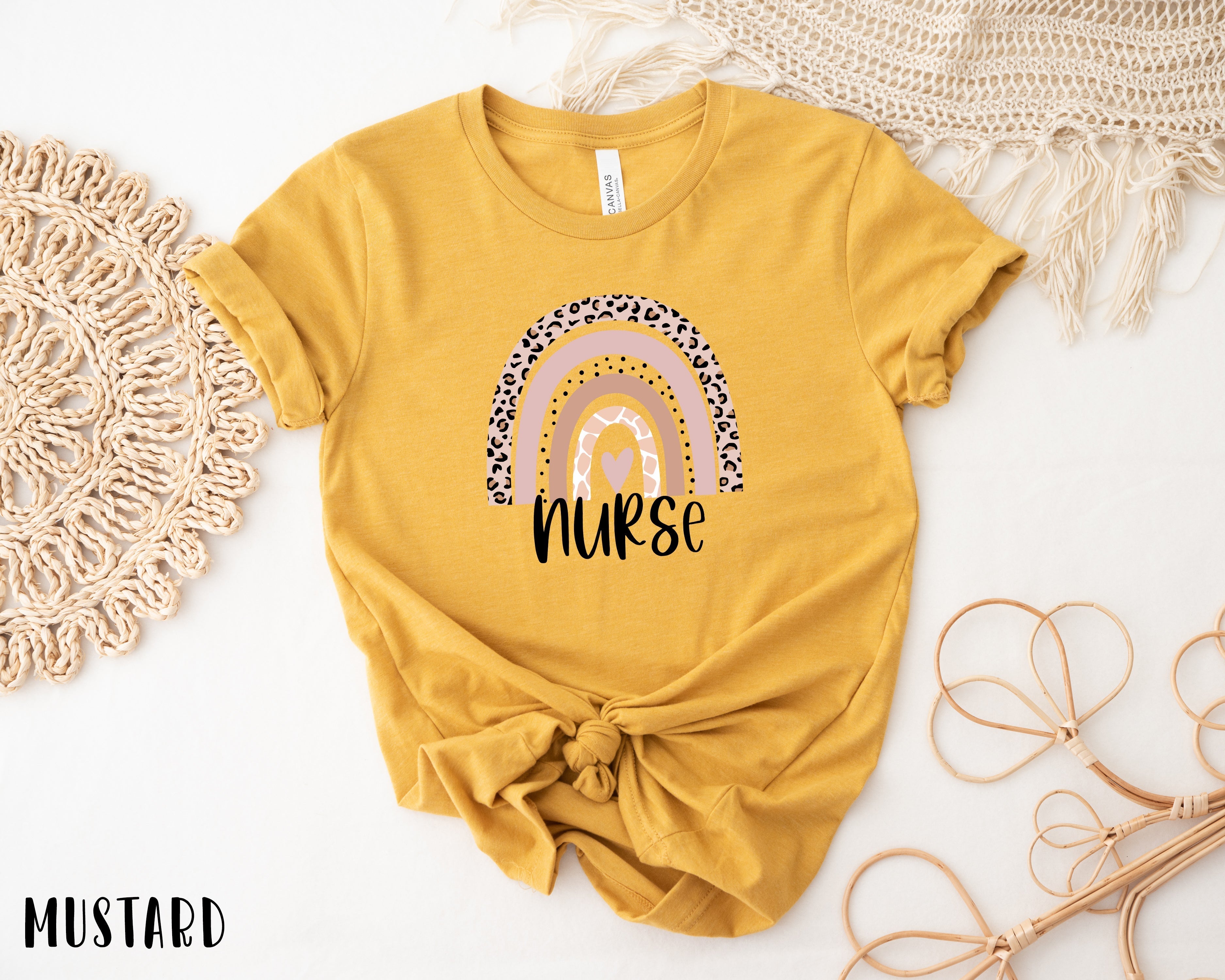 Nurse Leopard Rainbow Shirt, Nurse Rainbow Shirts - Crew Original