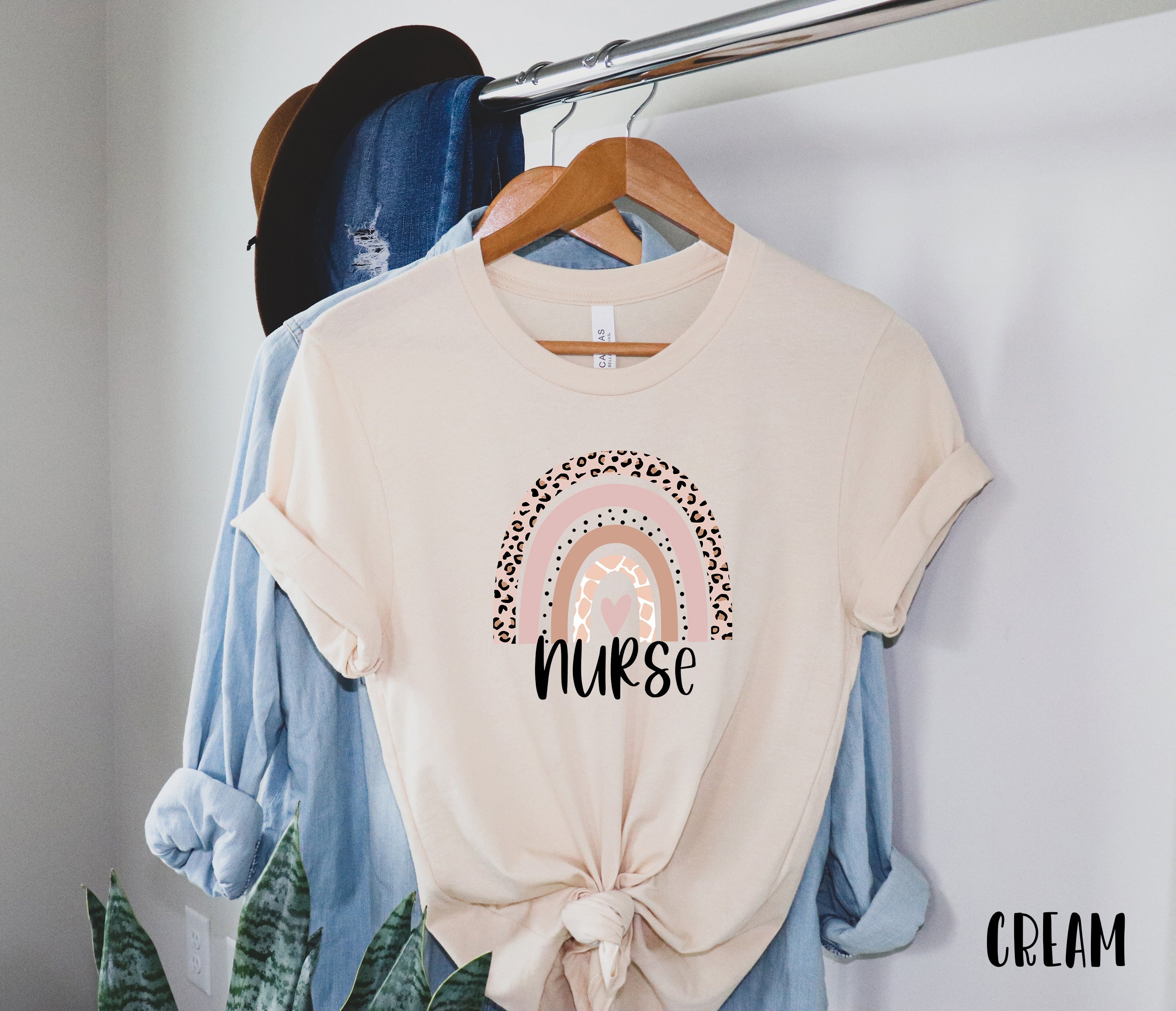 Nurse Leopard Rainbow Shirt, Nurse Rainbow Shirts - Crew Original