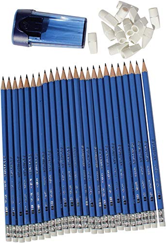 Staedtler Norica 50 Graphite HB2 Pencils +50 eraser caps +1 Sharpener - Crew Original